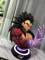 Vente chaude : Buste en résine grandeur nature de Vegeta, sculpture en fibre de verre, statue de personnage d'anime, artisanat en résine fait main, animation