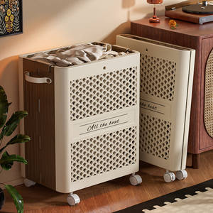 Cesto para Ropa Sucia, Cesto de Lavandería para Baño, con Ruedas Giratorias, Plegable, de Plástico PP, Capacidad de 30-50L - Product Image 4