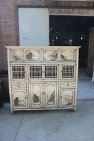 Vente d'usine Meubles en bois massif anciens Portes en bois sculptées en treillis Salon Cuisine Armoire