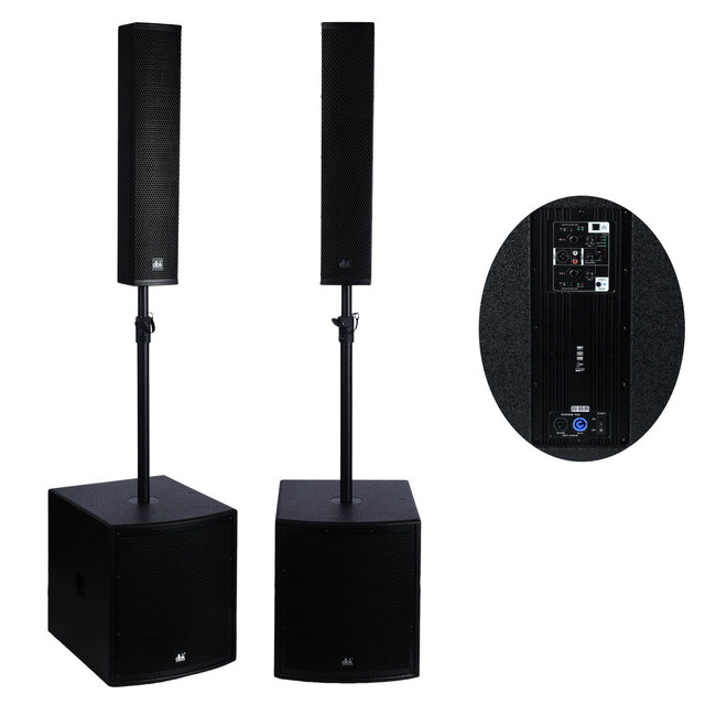 Factory Column Speaker Set 4x5" Speaker with 15" Subwoofer Active DJ Speaker System Stage Audio Sound Equipment for Church