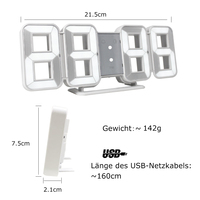 Jam Digital LED 3D, jam Digital tanggal waktu Dinding Tampilan besar, jam Gym meja kamar Desktop 12/24H, jam tabung Nixie