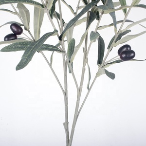 6 Branches de feuilles d'<span class=keywords><strong>olivier</strong></span> en plastique, branche d'<span class=keywords><strong>olivier</strong></span> artificielle avec fruits pour la décoration de la maison et les mariages - Product Image 3