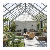 Serre étanche aluminium toit triangulaire hiver jardin maison préfabriquée Lowes solarium autonome meubles de véranda