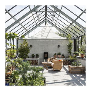 Serre étanche aluminium toit triangulaire hiver jardin maison préfabriquée Lowes <span class=keywords><strong>solarium</strong></span> autonome meubles de véranda - Product Image 3