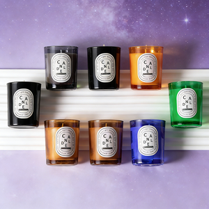 Grosir Wadah Lilin Pijat Silinder Kaca Warna-warni Mewah Buatan Tangan 8oz 10oz 15oz untuk Hari Valentine - Product Image 5