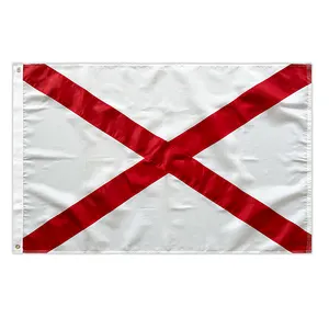 Preiswerter hochwertiger Polyesterstoff 210 D 3 × 5 Fuß bedruckte amerikanische Alabama-Staatsflagge