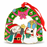 Ornement de Noël personnalisé en émail, décoration suspendue en métal, émail dur, cadeau de Noël pour sapin, décoration intérieure, vente en gros