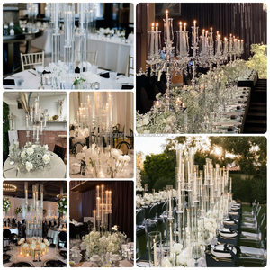 Candelabros Cuadrados de Metal Negro de 9 Brazos para Centros de Mesa de Boda, Color Personalizable, Alta Calidad - Product Image 4