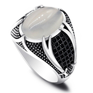 <span class=keywords><strong>Bague</strong></span> Hip Hop pour hommes, <span class=keywords><strong>rouge</strong></span>, blanc, noir, <span class=keywords><strong>diamant</strong></span> ovale, couleur argent, deux couteaux, anneaux pour hommes, bijoux en gros, Offre Spéciale - Product Image 1