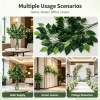 Daun Beringin Maple Putih, Dedaunan Hijau, Bonsai Buatan Tinggi, Tanaman Hias Evergreen untuk Dekorasi Dalam/Luar Ruangan