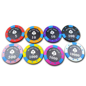 Fichas de Póker de Cerámica Nuevas de 39 mm, 10 g y 14 g con Valor en Euros, Superficie Lisa Profesional, Personalizadas para <span class=keywords><strong>Casino</strong></span>, Venta al Por Mayor de Fábrica - Product Image 6