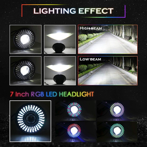 Phares <span class=keywords><strong>LED</strong></span> RGB pour <span class=keywords><strong>Jeep</strong></span> <span class=keywords><strong>Wrangler</strong></span> <span class=keywords><strong>JK</strong></span> de 2007 à 2017 Phares <span class=keywords><strong>LED</strong></span> halo ronds, phares RGB clignotants - Product Image 5