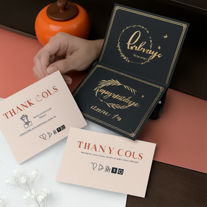 QG83 Diseño personalizado con logotipo Postal de papel de Navidad Felicitación Tarjetas de agradecimiento de lujo para impresión de tarjetas de negocios pequeñas Lámina dorada - Product Image 2
