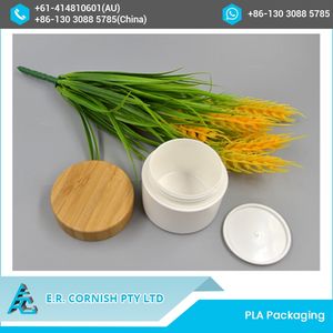 Tarro de plástico PLA Biodegradable con tapa de bambú, directo de fábrica - Product Image 5