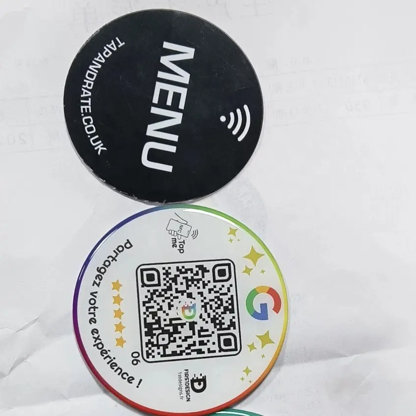 Tùy chỉnh Google đánh giá thẻ lập trình NFC Google xem xét Thẻ 13.56MHz tinh thể NFC Epoxy Key tag