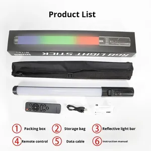 Bâton lumineux RVB multi-niveaux réglable pour TikTok, ambiance, portable, <span class=keywords><strong>color</strong></span>é, scène nocturne, portrait, diffusion en direct en intérieur - Product Image 3