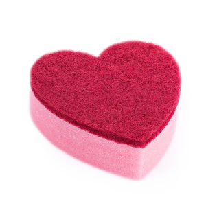 Épurateur d'éponge de lavage de vaisselle anti-rayures en forme de coeur pour le nettoyage de la cuisine - Product Image 1