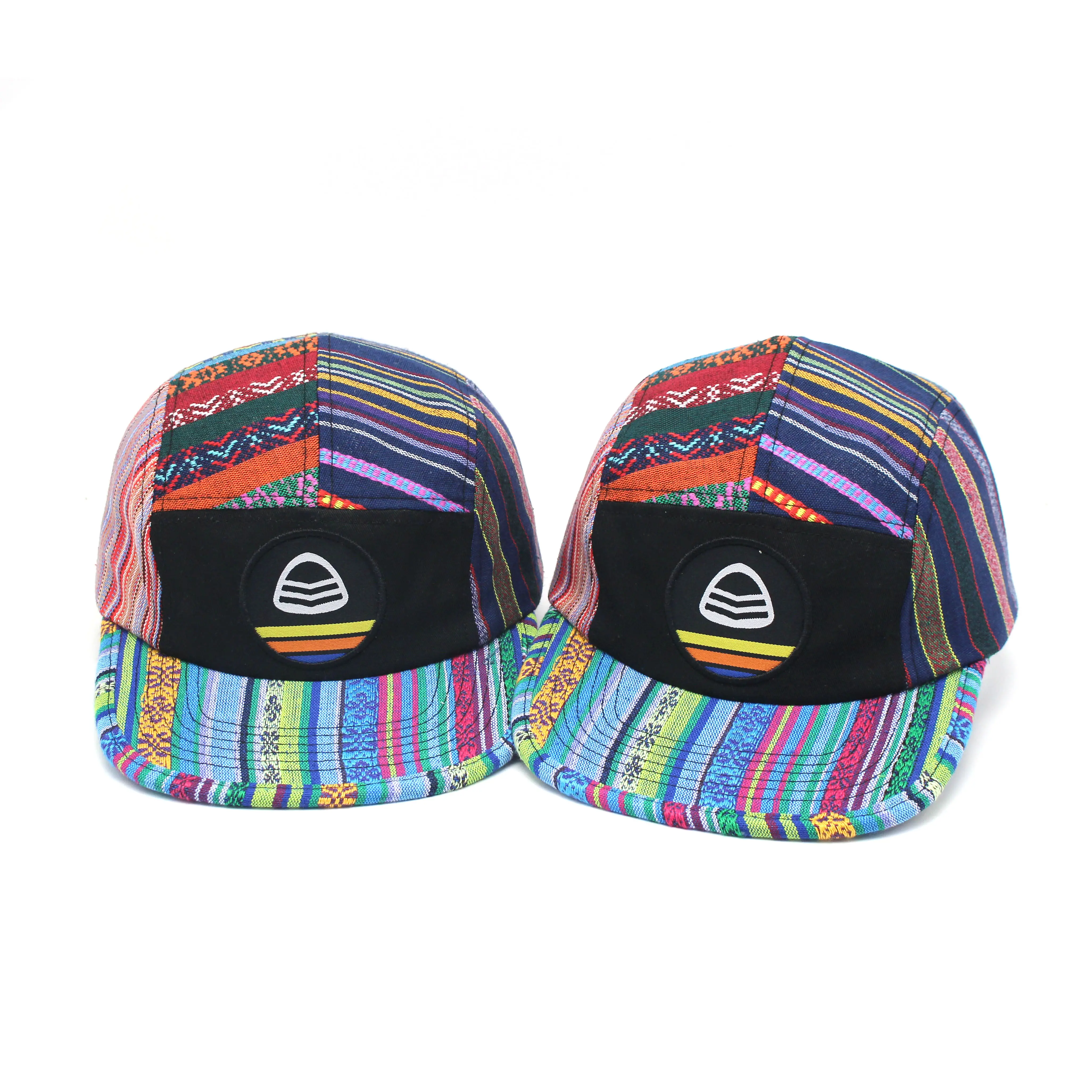 OEM outdoor aztec tidak terstruktur hiking kustom 5 panel pola topi Kemah