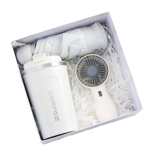 Coffret cadeau d'affaires de luxe pour Noël Saint Valentin comprenant une tasse à café parapluie d'été avec mini ventilateur Autres cadeaux d'entreprise - Product Image 1