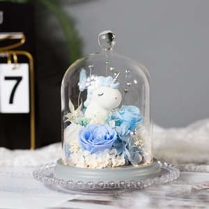 Rose <span class=keywords><strong>éternel</strong></span>le sous cloche en verre, bouquet <span class=keywords><strong>de</strong></span> fleurs séchées, coffret cadeau pour la Saint-Valentin et Noë<span class=keywords><strong>l</strong></span>, pour filles - Product Image 4