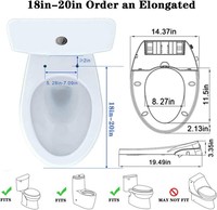Siège de toilette bidet auto-nettoyant à double lavage en forme de V, non électrique, compatible avec les toilettes allongées, fixation pour bidet