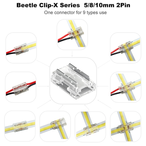 Multifunktionaler Käfer-Clip X <span class=keywords><strong>LED</strong></span>-Verbinder I L T X Typ <span class=keywords><strong>LED</strong></span>-Lichtstreifen-Verbinder für 5mm 8mm 10mm 2-Pin Mono COB Streifenlicht - Product Image 6