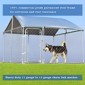 Kandang Anjing Luar Ruangan Besar Sedang Dengan Penutup Tahan Air, Kandang Hewan Peliharaan Besar Berbahan Kawat Jaring Kuat Untuk Anjing - Product Image 4