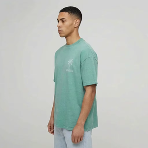 T-shirt unisexe en coton coupe décontractée avec motif graphique <span class=keywords><strong>de</strong></span> cocotier style line art minimaliste estival, idéal <span class=keywords><strong>pour</strong></span> les vacances à la plage - Product Image 3