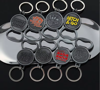 Porte-clés en métal multifonctionnel de style européen brossé rétro personnalisable, ouvre-bouteille de bière, pendentif