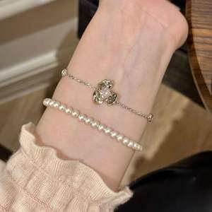 Exquisite S925 Pure Silver Powder Diamond Bell Orchid Brocade Flower Shaped Earring and <b>Bracelet</b> <b>Set</b> for Women Fashion Jewelry - Product Image 2