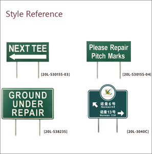 Segno di etichetta del campo da <span class=keywords><strong>Golf</strong></span> marcatore di plastica incidibile a due colori di lunga durata si prega di riparare il segno con Spike - Product Image 3
