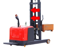 Nouveau chariot élévateur électrique à conducteur marchant avec moteur DC 1,5t, capacité 1500kg, hauteur de levage 1,6m-4,5m pour entrepôt