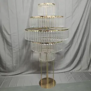 New large gold tall metal flower stand for wedding centerpieces