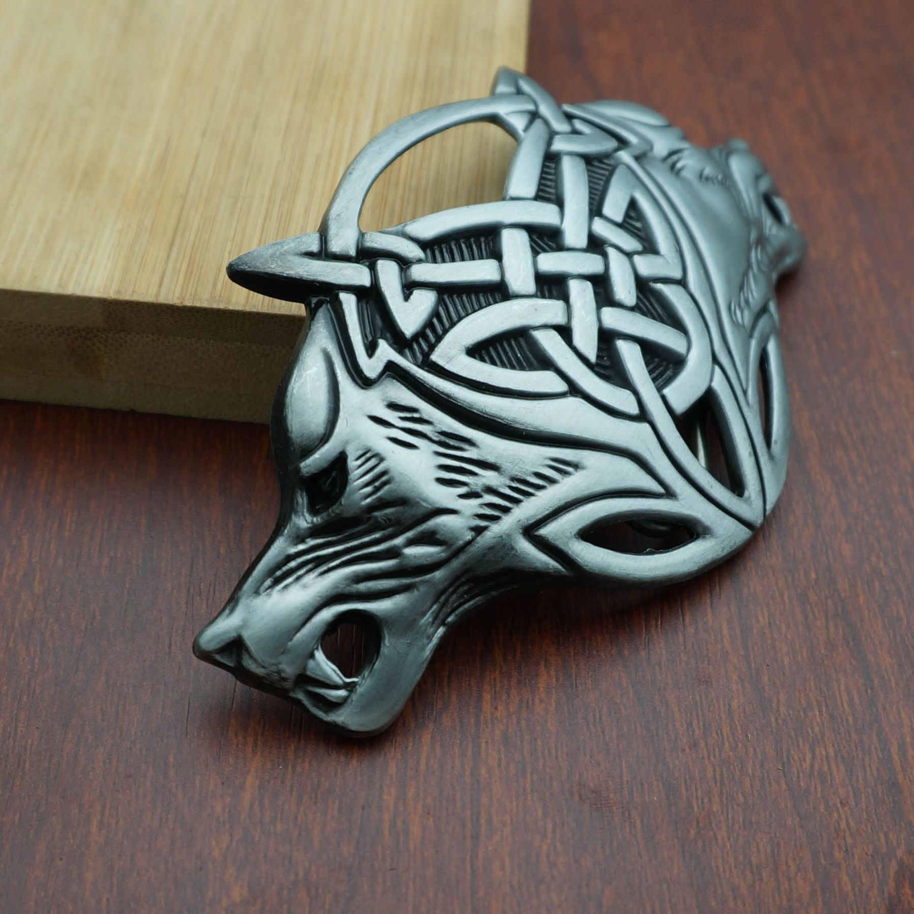 Vintage Viking Wolf Head Belt Buckle for Men