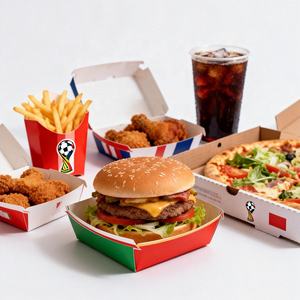 Caja de Embalaje de Alimentos Kraft a Prueba de Fugas con Diseño Personalizado para Papas Fritas, <span class=keywords><strong>Hamburguesas</strong></span>, Pollo, Sándwiches, Pizza y Ensaladas <span class=keywords><strong>del</strong></span> <span class=keywords><strong>Mundial</strong></span> - Product Image 2