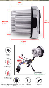 Haut-parleurs marins étanches de 6,5 pouces H-053*4 + Écran LCD + Lecteur radio MP3 BT H-832 + Câble de données USB + Antenne - Ensemble - Product Image 3