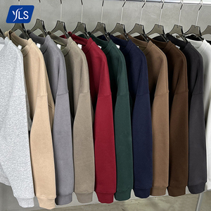 YLS Custom Logo Oversize Luxury Mens Heavy Cotton 350gsm Fleece <span class=keywords><strong>felpa</strong></span> Oversize girocollo felpe con stampa 3D <span class=keywords><strong>senza</strong></span> <span class=keywords><strong>cappuccio</strong></span> - Product Image 5