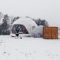 Tente de glamping gonflable imperméable, ignifuge et résistante aux UV, avec structure en aluminium, pour l'hiver, la neige, la chaleur, en forme de dôme, pour la randonnée