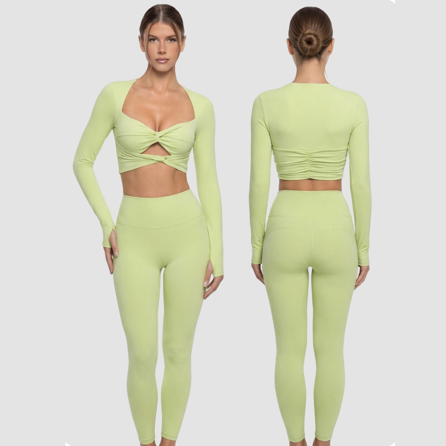 FH Customize Oem ODM Hot Sale Yoga Top And Leggings Yoga Set Workout Sets For Women Sportswear 2 Two Pieces Yoga Suit