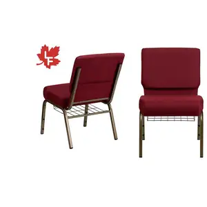 Sıcak ucuz yastıklı kırmızı kilise sandalyeleri Metal kilise sandalye kilise için Pew yeni kullanılan sandalyeler