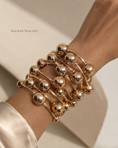 Nouvelle Arrivée Mode Vente en Gros à Prix Abordable Design Nouveauté Punk Balls Bracelets Élastiques en Or 18 carats pour Femmes Bracelets Chunky Joncs pour Femmes - Product Image 6