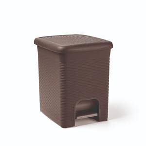 Poubelle à couvercle marron 21x21x28,5 cm 6L - Product Image 1