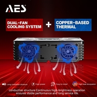 Projecteur auxiliaire bi-LED à trois lasers AES, 90W, 10 mètres, 1300LX, puissant, coupe-lumière plat, pour calandre de voiture