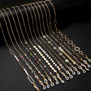 Nouvelle Chaîne de Lunettes Plaquée Or à Rétention de Couleur Antidérapante Chaîne pour Masque en Métal Perle Perle Colorée Cristal Chaîne pour Lunettes de Soleil - Product Image 3