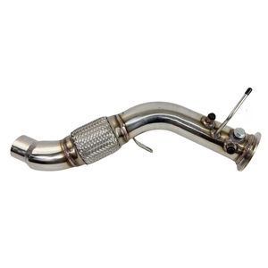 Tuyau de descente en acier inoxydable pour 2006-2010 BWM X5 E70 3.0D M57N2 3 "tuyau <span class=keywords><strong>d</strong></span>'échappement 4.3" <span class=keywords><strong>O</strong></span>.<span class=keywords><strong>D</strong></span>. Bride de <span class=keywords><strong>V</strong></span>-bande - Product Image 1