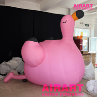 Ballon gonflable flamant rose de 2,5 m pour installation artistique en centre commercial, jouet gonflable flamant rose DIY pour idées de fête
