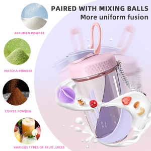 Bpa בקבוק פלסטיק 400 מ "ל 600 מ" ל מים עמיד בקבוק חלבון אבקת מים עם ערבוב חדר כושר כוסות שייקר - Product Image 5