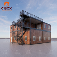 Cbox Maison préfabriquée en bois miniature de luxe moderne à deux étages, bâtiments, cabines, hôtel, appartement, villa