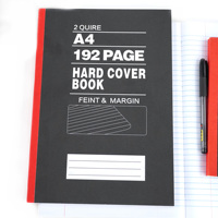 Carnet de composition A4/B6 en gros, couverture noire cousue, carton gris, 100 g/m², 2 quires, pour étudiants, en vrac, Cuadernos