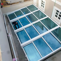 Ventilation d'éclairage personnalisée, fenêtre de toit coulissante rétractable motorisée électrique, lucarnes de fenêtre de toit en verre pour villa maison